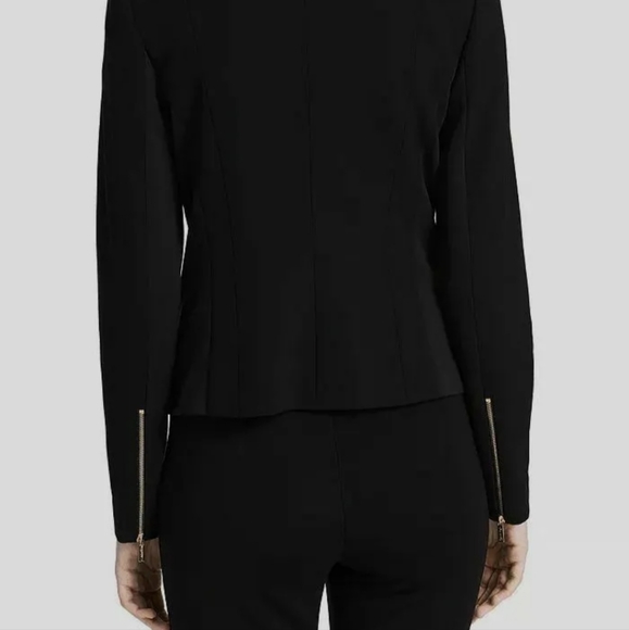 Calvin Klein sleek/chic moto jacket     w/edgy exposed zipper details.   Sz 16 - Picture 14 of 14